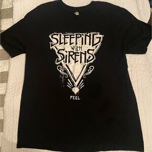 SLEEPING WITH SIRENS 'Feel' Album Center Print Black Color T-Shirt Size Large